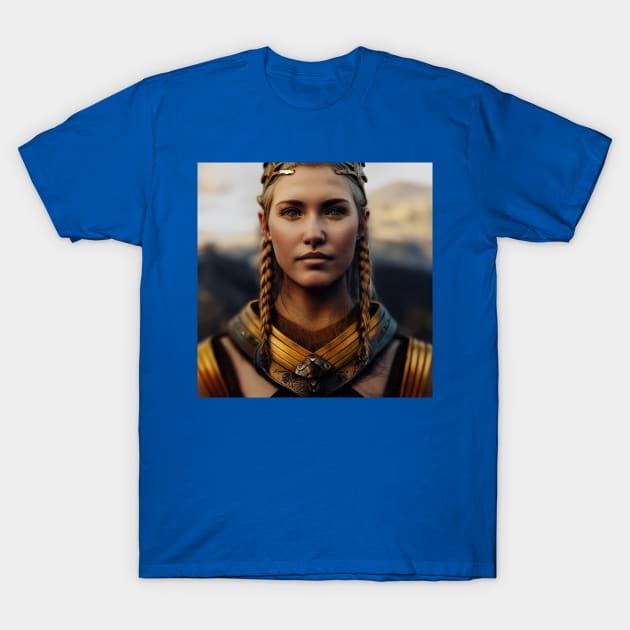 Viking Shield Maiden T-Shirt by Grassroots Green